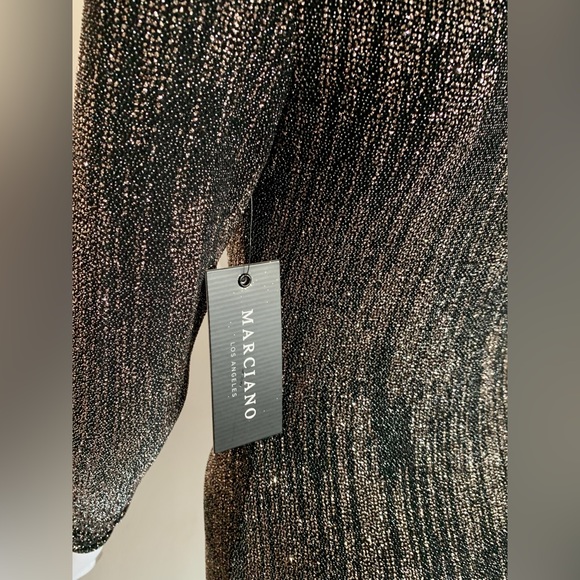 NWT Marciano Alyssa Glitter Maxi Dress in Black and Silver - Picture 6 of 9
